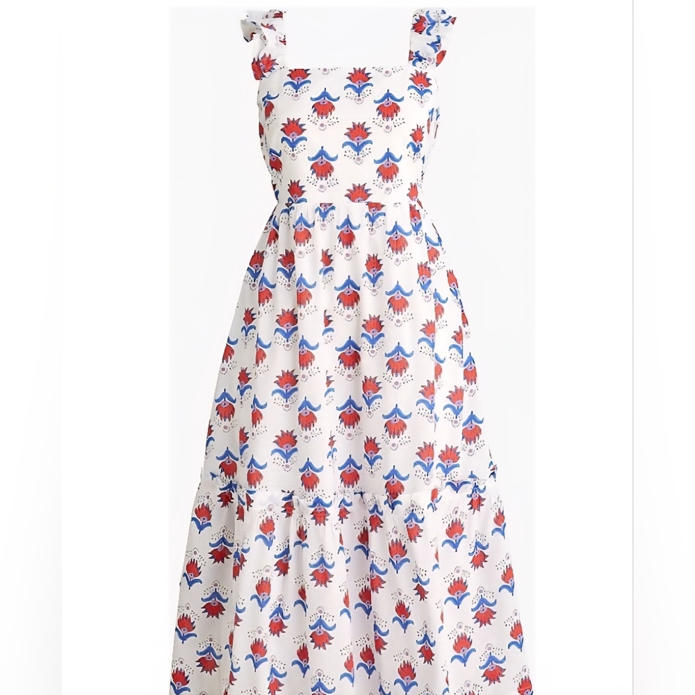 J.Crew Squareneck Midi Dress | Size 10 - NWT - Picture 1 of 6
